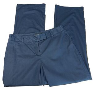 Talbots Petite Womens 10P Curvy Chino Pants Navy Blue Straight Leg Classic Prep
